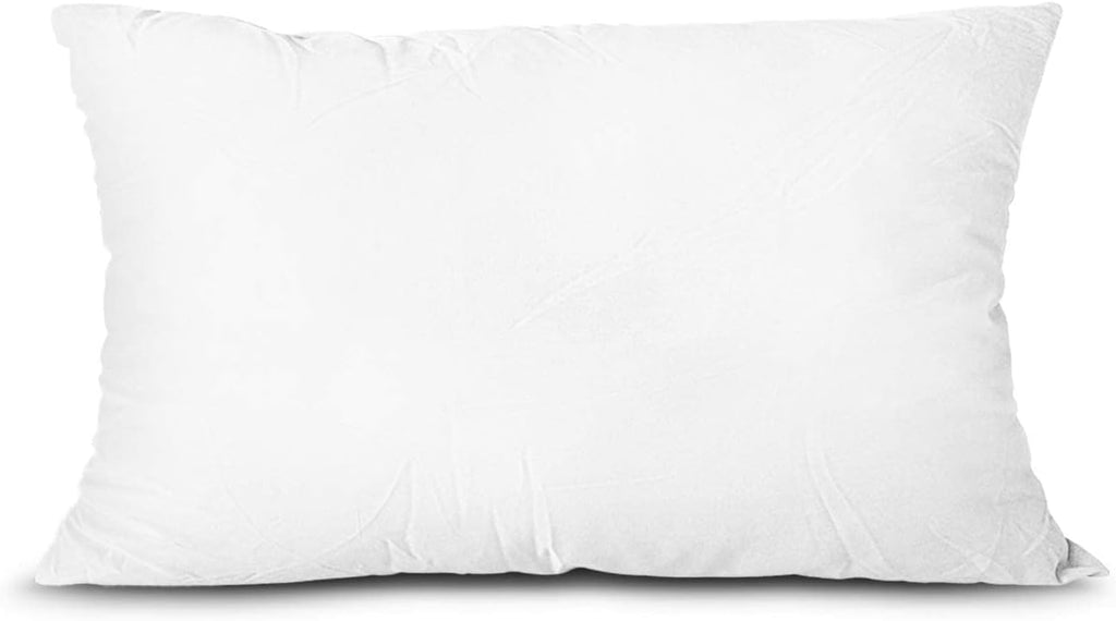 Throw Pillow Insert, Lightweight Soft Polyester Down Alternative Decorative Pillow, Sham Stuffer, Machine Washable. (White, 12x20)