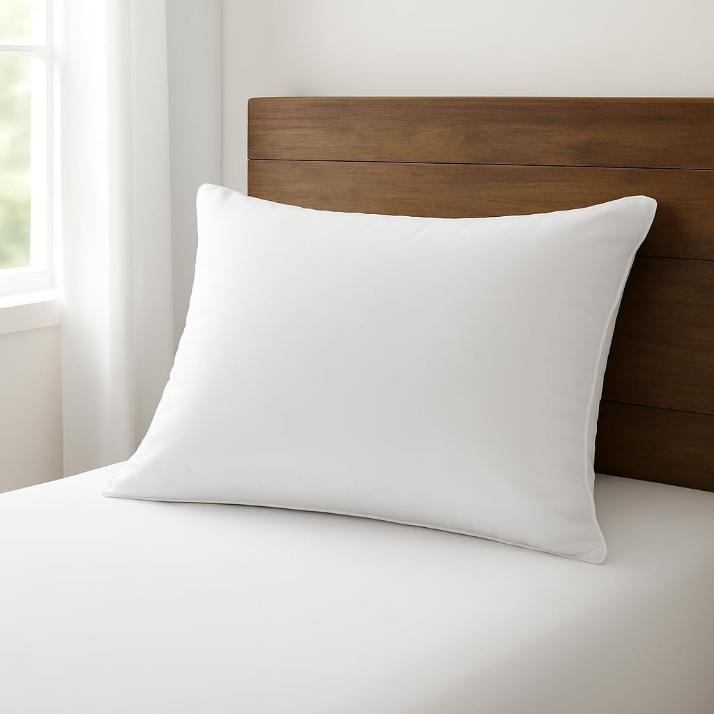 Bed Pillow for Back and Side Sleepers – Standard/Queen Size with Extra Firm Support, Soft Cover, Comfortable for Home or Guest Bedrooms