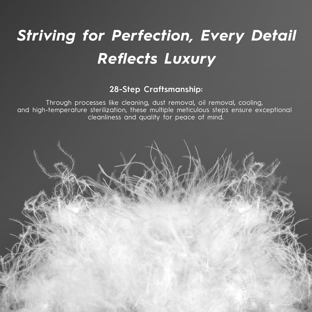 Ultra Soft Down Pillow Standard Size, All Down Filled Bed Pillow for Sleeping, 100% Cotton Shell 500 Thread Count, Soft Hotel Collection Down Feather Pillow 20" x 26" 1 Pack