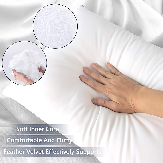 Bed Pillows for Sleeping 2 Pack,Standard Size Cooling Pillows Set of 2,Top-end Microfiber Cover for Side Stomach Back Sleepers