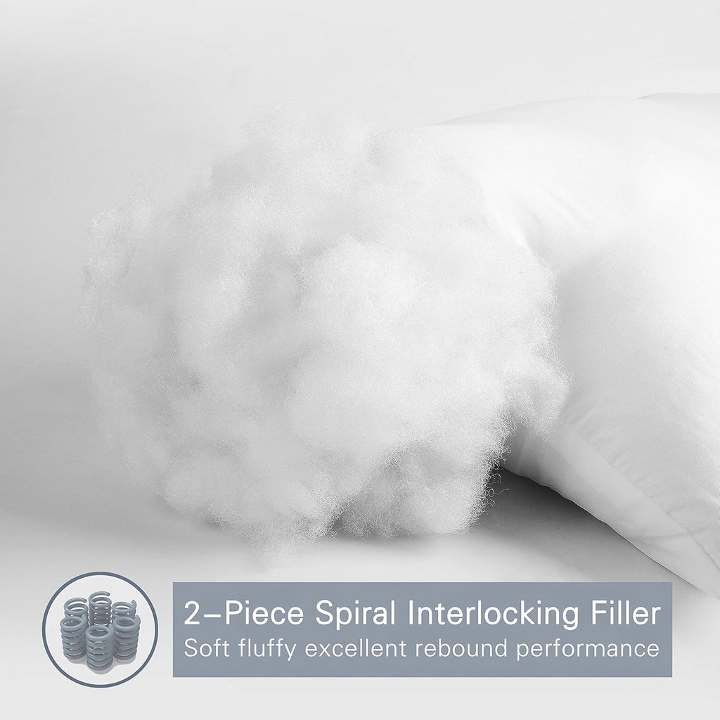 Luxury Soft Pillows for Sleeping, Fluffy Down Alternative Polyester Fiber Filled Pillow, Home&Hotel-Collection, Machine Washable