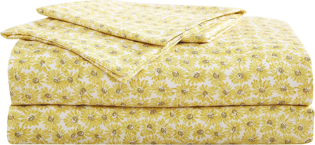 Queen Sheet Set, Soft Bed Sheets with a Lightweight Feel, Fade & Wrinkle Resistant Bedding - 4 Piece Bed Set with Matching Pillowcases & Fitted Sheet (Sunflower Field Yellow)