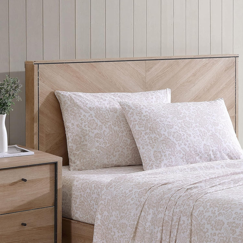 Queen Sheets, Cotton Percale Bedding Set, Crisp & Cool Ideal Bedding Set (, Queen)