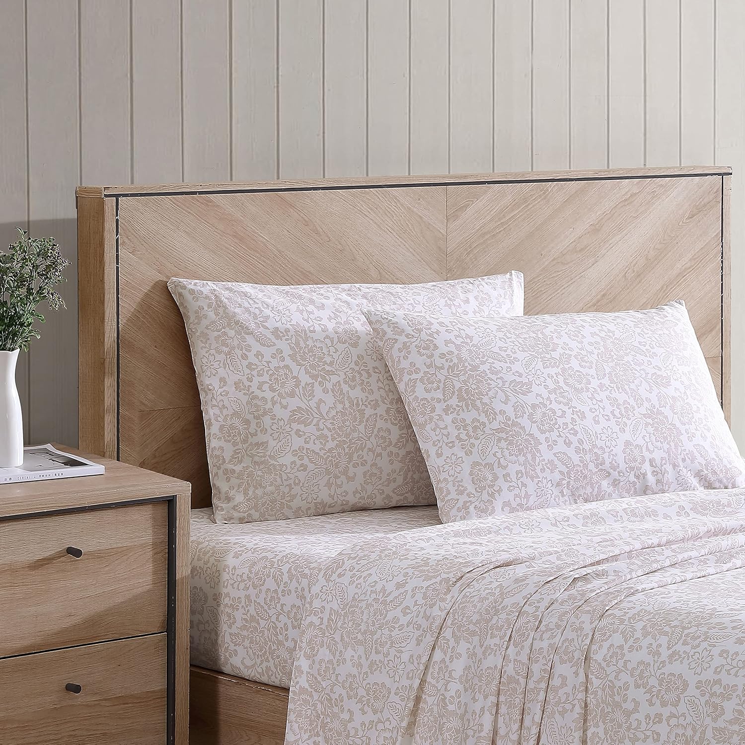 Queen Sheets, Cotton Percale Bedding Set, Crisp & Cool Ideal Bedding Set (, Queen)